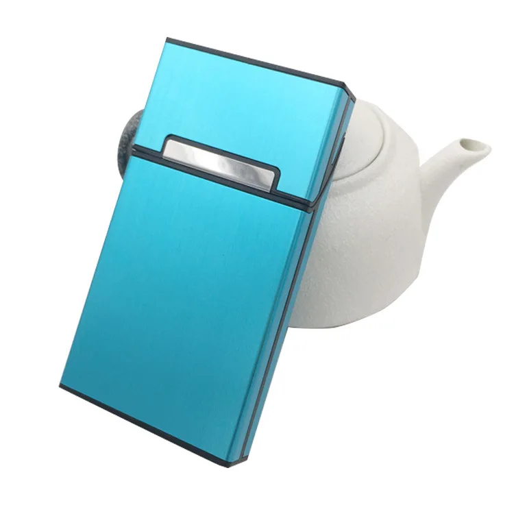 Custom Branded Plastic Double Metal Aluminum Sided Thin Cigarette Packs Holder Box Super Pink Slim Cigarette Case For Women