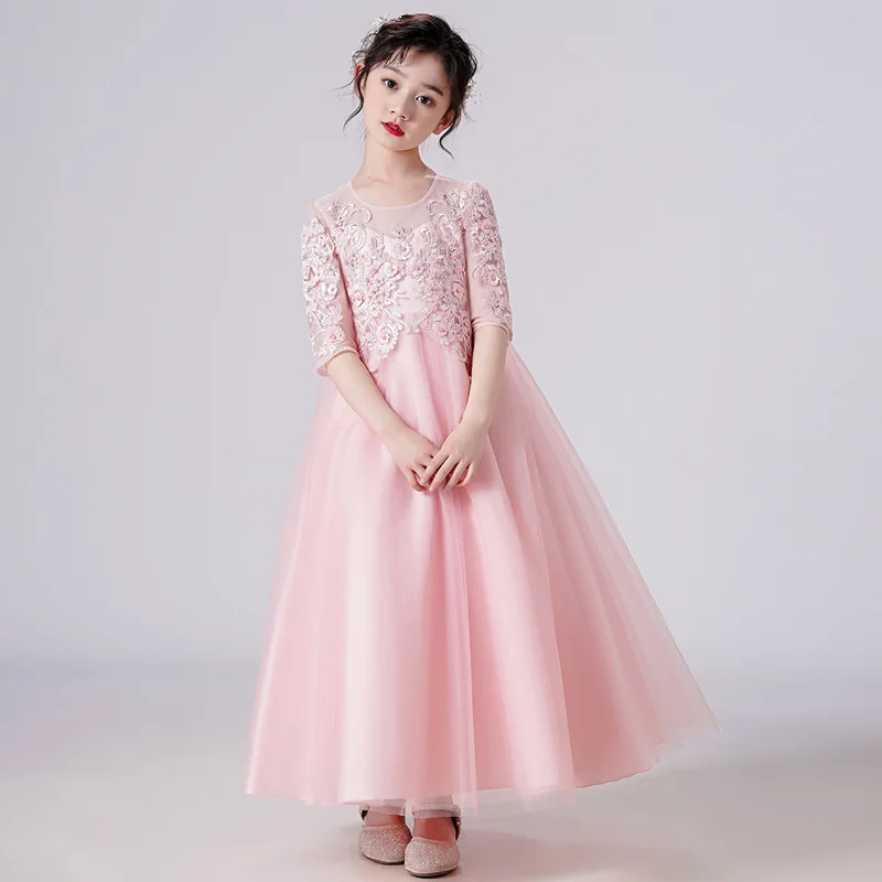 Flower Girl Dresses For Wedding Party Floor Length Tulle Teenage Girl First Communion white Dresses