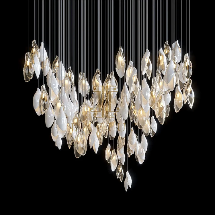 Modern Design Custom Indoor Decoration Fixture Hotel Hall Lobby LED Chandelier Lamp