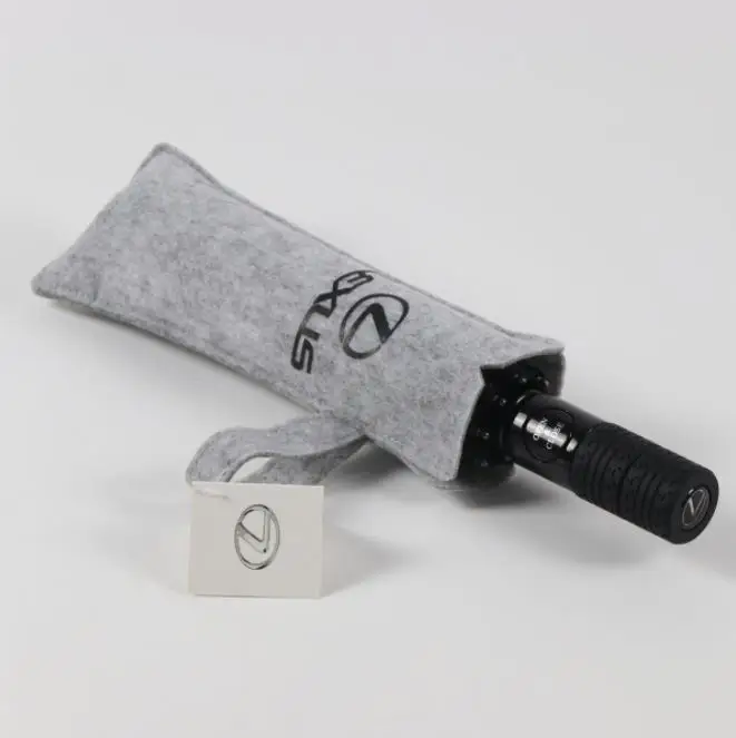 23 дюймовый элегантный черный пользовательский полностью автоматический Автомобильный Складной Зонтик Для путешествий с логотипом Подарочный рекламный зонтик