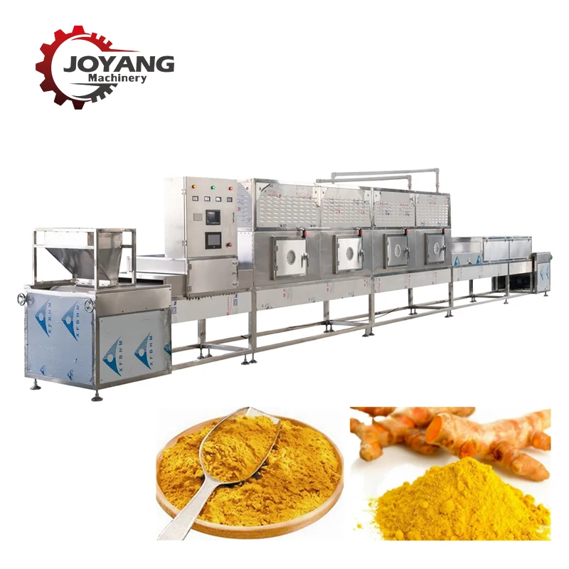 Tunnel Automatic Red Chilli Powder Microwave Dryer Chili Powder Sterilizer Paprika Powder Microwave Drying Sterilization Machine