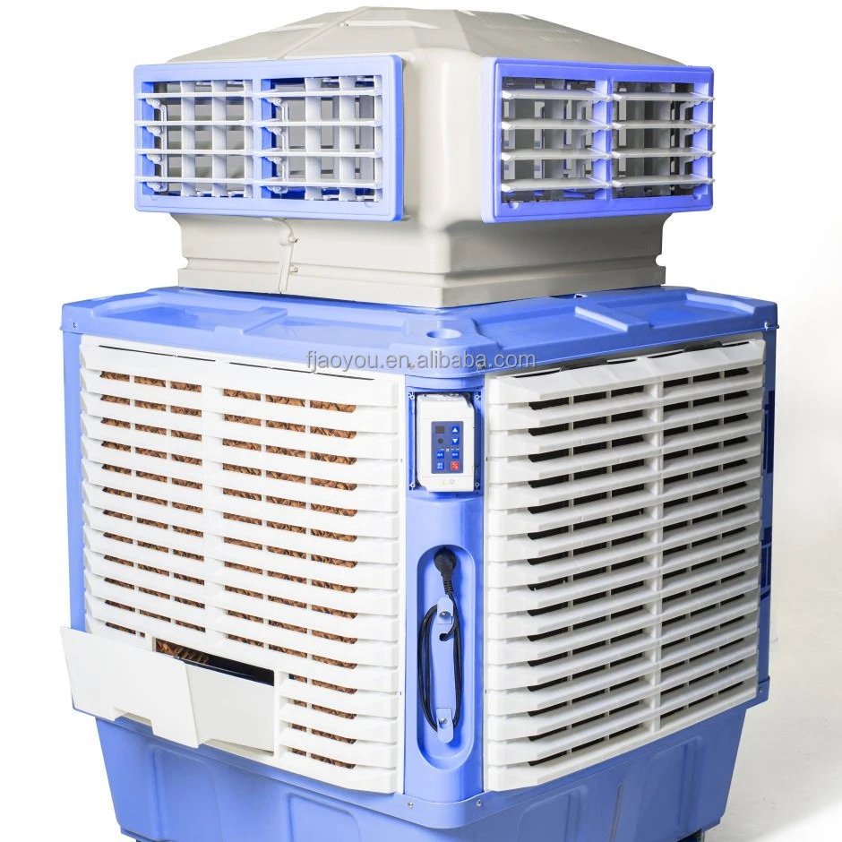 Промышленный испарительный охладитель воздуха, небольшой охладитель воздуха 18000 м3/ч, 1,1 кВт, двухступенчатый