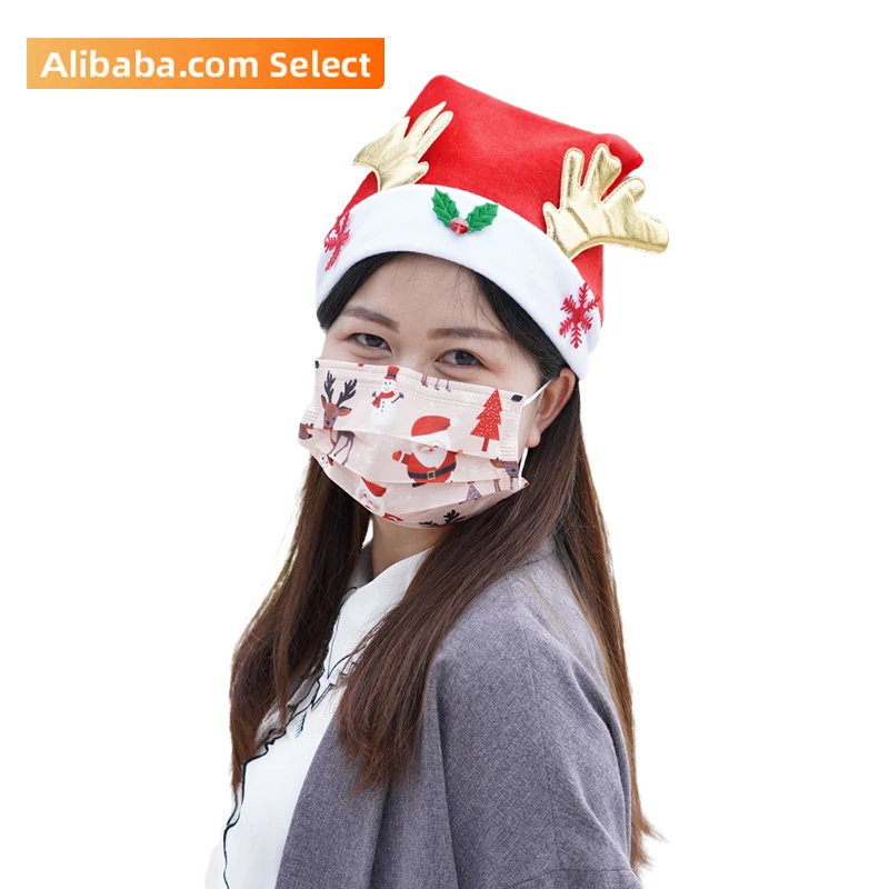 Маска для лица на заказ, Рождественская серия, узорная одноразовая маска, маски на резинке