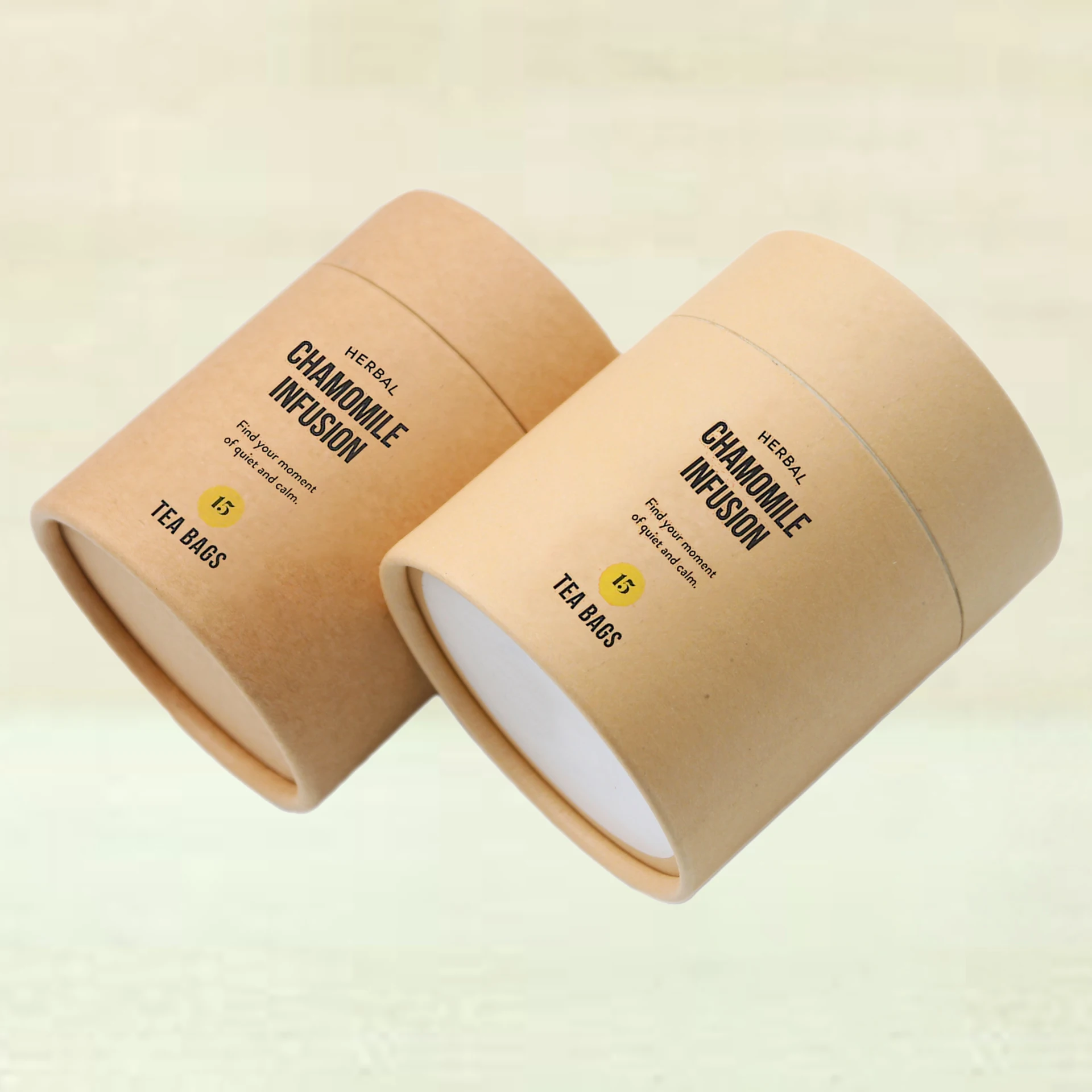 Biodegradable Recycled kraft paper Food Grade tea cans round cylinder box Tea Canister Herbal Loose tube Container Box