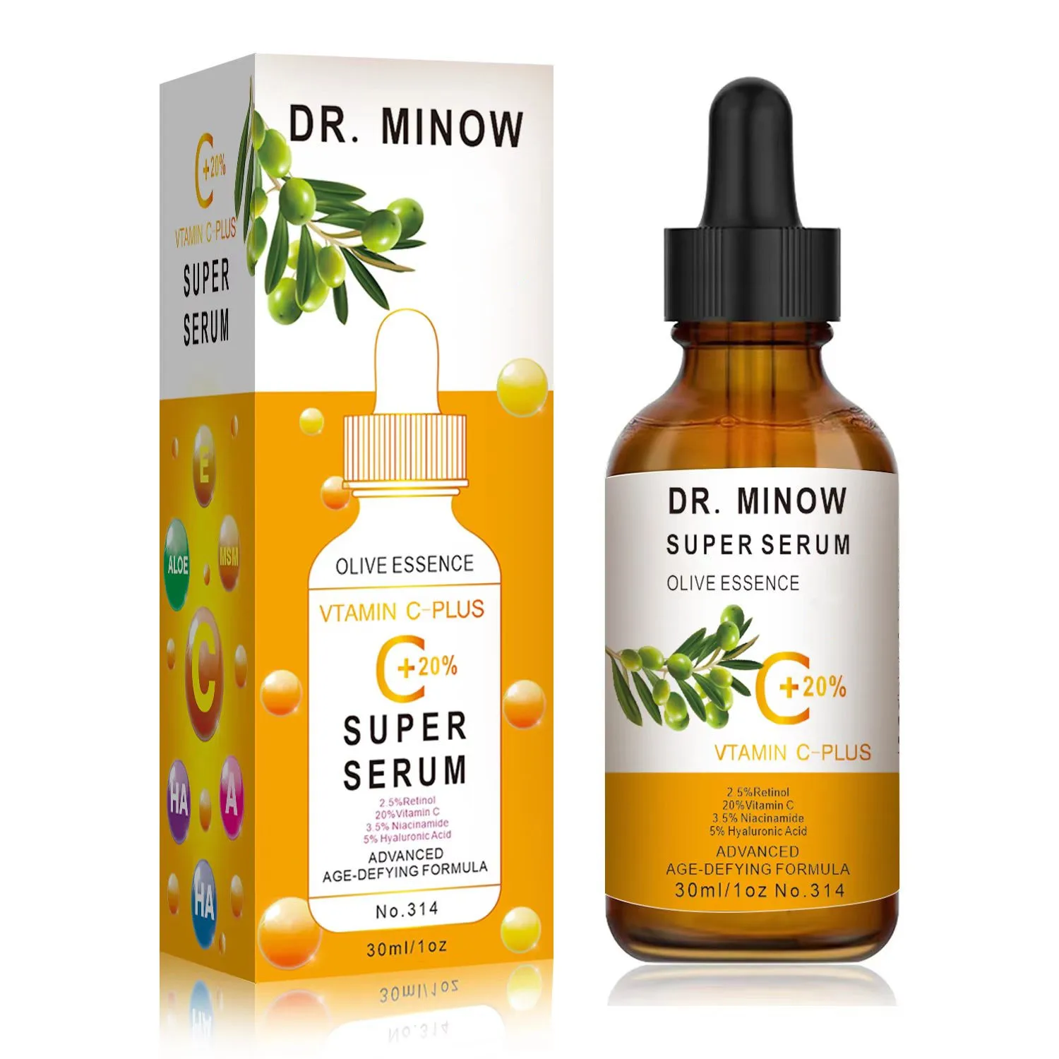 DR.MINOW Skin Care Liquid 3 Bottles Hydro Aqua Peeling Vitamin C Serum For Face Cleaning Whitening Serum