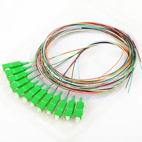 Ribbon Fiber Cable Sc/Apc 12 Core Pigtails 12 Color Fiber Optical Pigtail