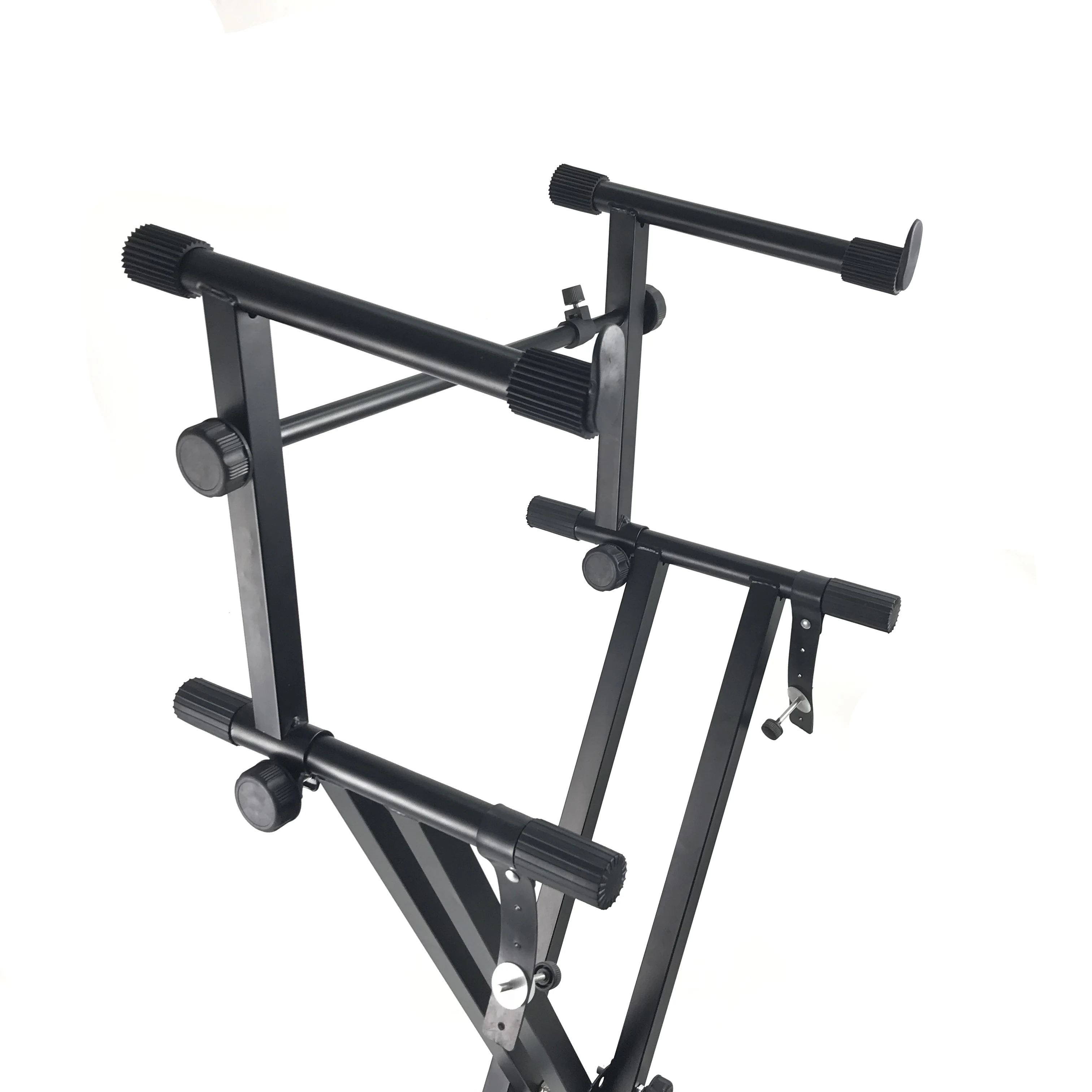 2-Tier X Style Dual Keyboard Stand Adjustable Electronic Piano Double Tube