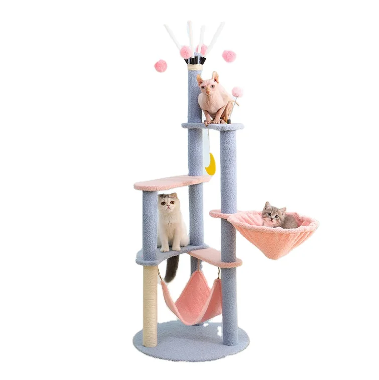 Cat Tree Factory Wholesale Pet High Tower House Cat Sleeping Tree Scratcher Amazon
