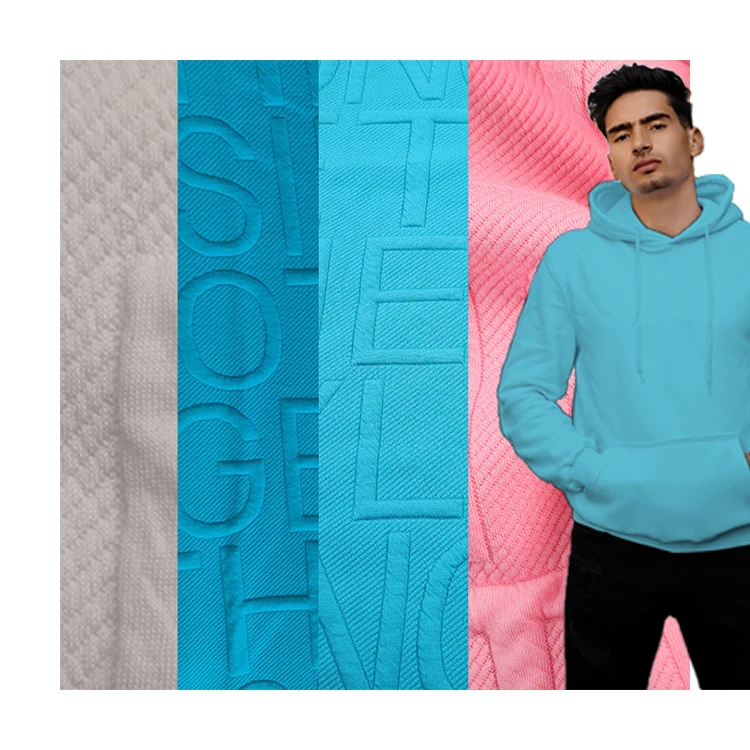 High quality scuba silk cotton fabric free sample knitted jacquard polyester spandex elastic soft fabric for hoodies