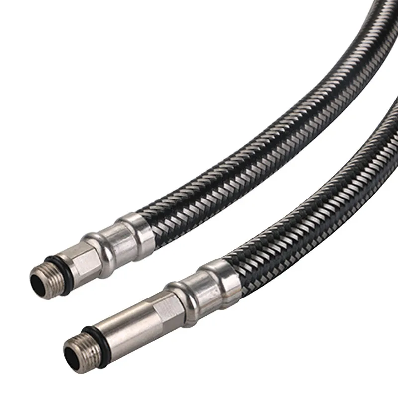 Stainless steel mixed Black nylon flexible  wire braided metal hose for plumbing wash basins inlet hose water pipe