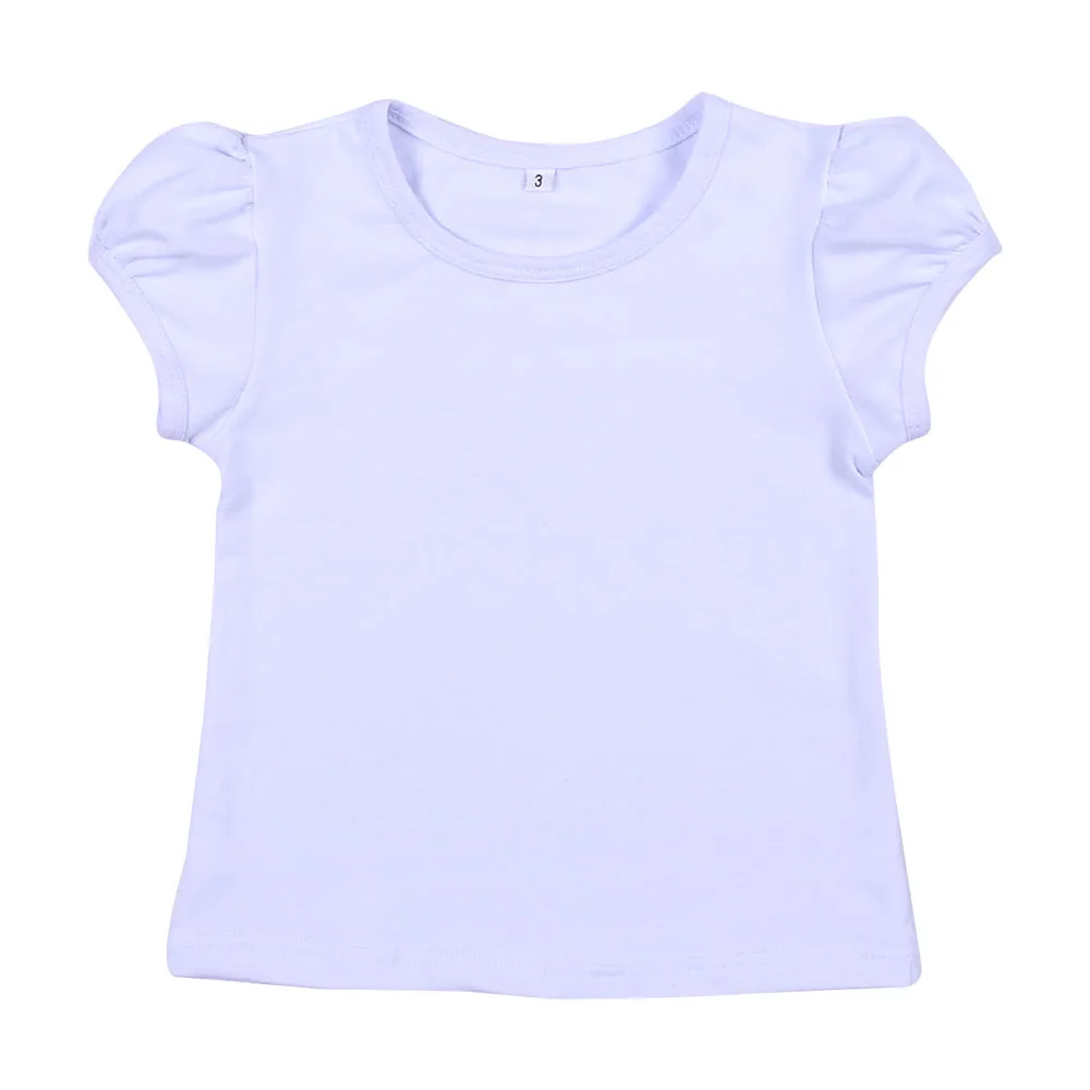 pink plain toddler girl shirt 100% polyester sublimation for printing children clothes top t shirts