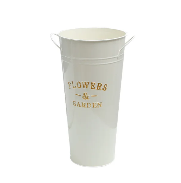 Flower garden supplier decorative iron bucket metal flower pot with handle