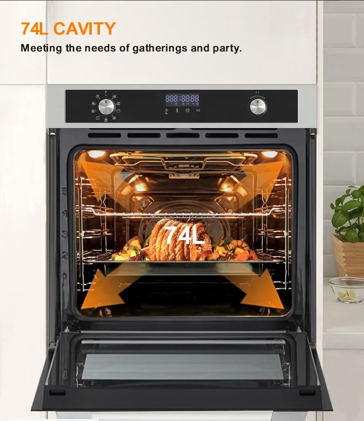 OEM ODM 60cm Wall Oven Major Kitchen Appliances Built in Electric Oven with LED Touch Control