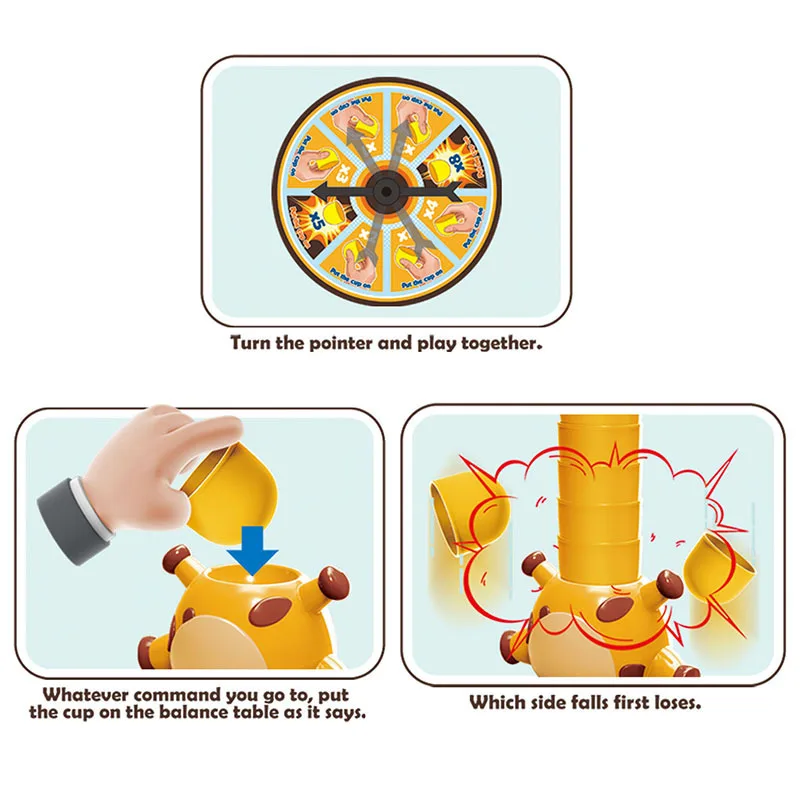 BGL Kids Board Games Family Travel Toy Building Blocks Giraffe Balance Game For children