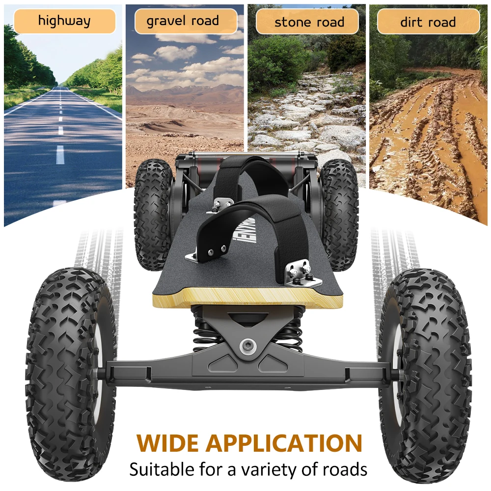 Terrain longboard boosted skateboard for Adults Dual Motor Each 1650W*2 180kg Max Load FCC ROHS CE off road electric skateboard