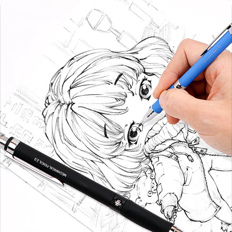 X1029-2 Wholesale Writing Pen Mechanical Pencils Plastic With Resin Sketching Painting For School Student in 2B Standard Pencils