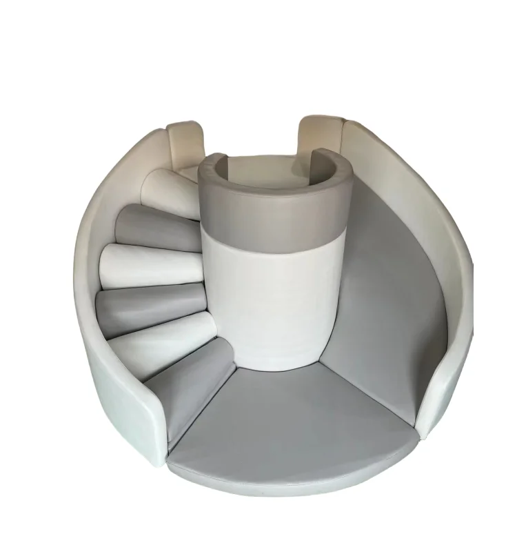 Beautiful nude grey white indoor equipment Circular stairs slide soft play equipment kids soft play for kid birthday event party