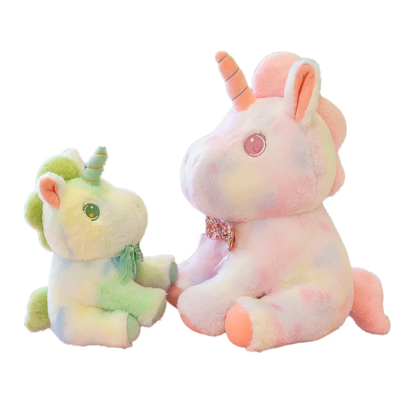 Заводская распродажа OEM ODM красочные милые детские подарки на день рождения плюшевые игрушки с единорогом