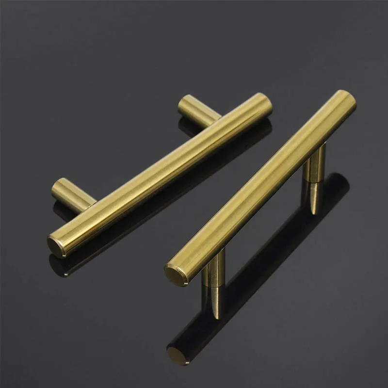 Aluminium profile Solid Metal Hardware Furniture Kitchen door pull handle matt black gold knob 1meter T bar Cabinet handles