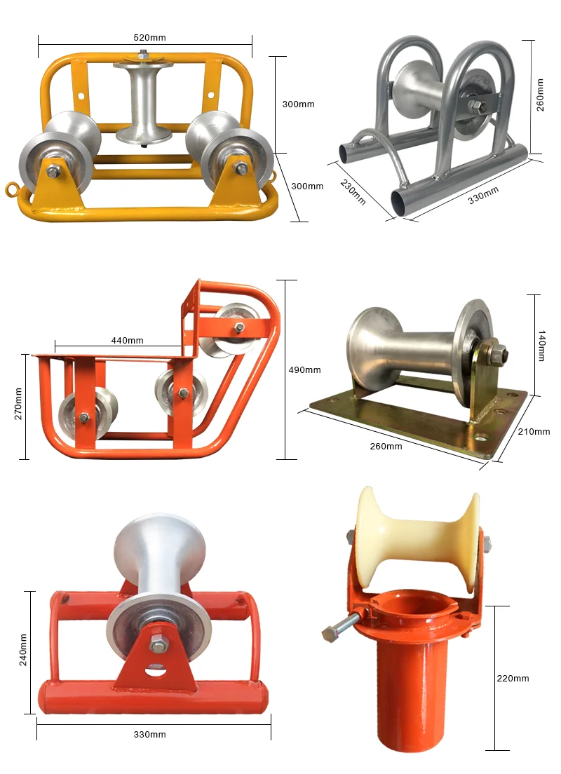 Cable Pulling Tool Aluminium Nylon Steel Wheel Ground Heavy Duty Cable Roller
