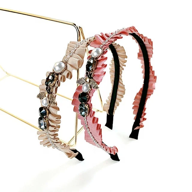 Newest Wavy Hair Band Bee Rhinestone Headband Female Net Red Temperament Korean Hairpin