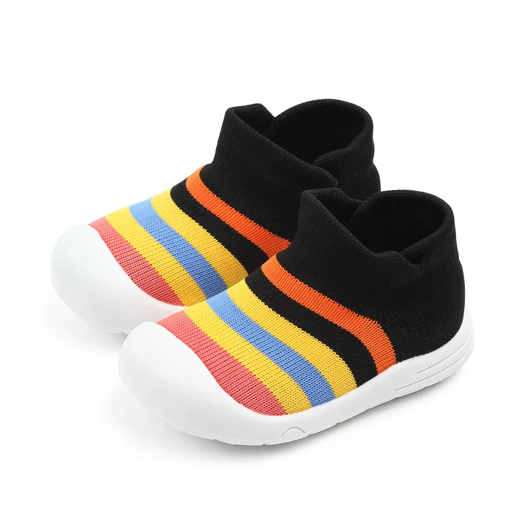 Breathable Toddler Sock Shoes Children Rubber Soles Cotton Baby Sock Shoes Anti-slip Baby Toddler shoes