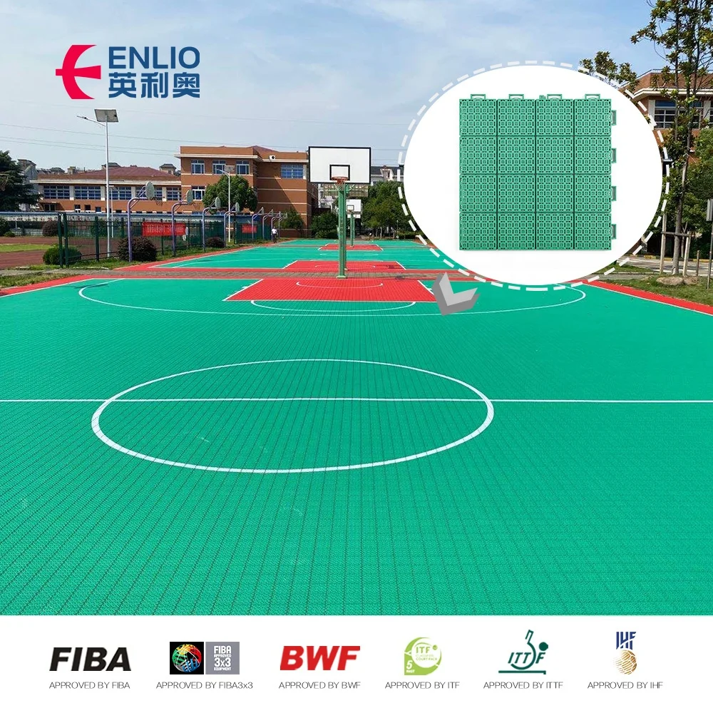 Best Price Red Color Material Tiles Good Quality Professional Pp Interlocking Sports Floor Outdoor Flooring Basketball Court