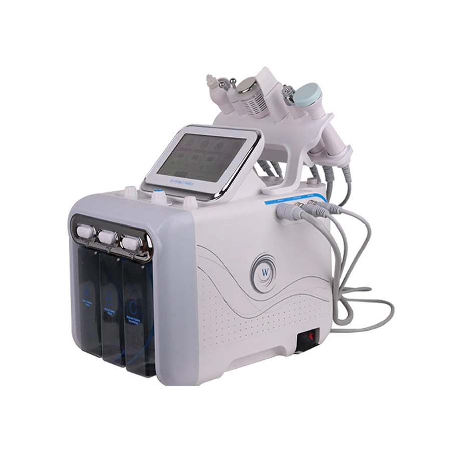 Free shipping! 6 in 1 hidra facial oxygen H2O2 water jet cleaning small bubble beauty device
