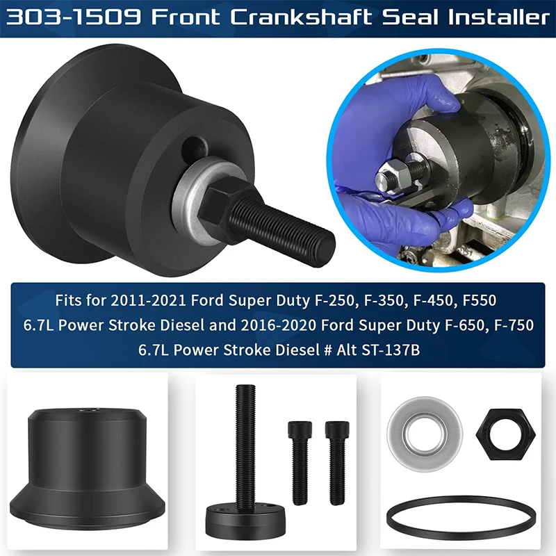 303-1509 303-1510 303-1513 303-1514 6.7L Power Stroke Rear Crankshaft Seal Installer Tool for Ford Diesel Engines