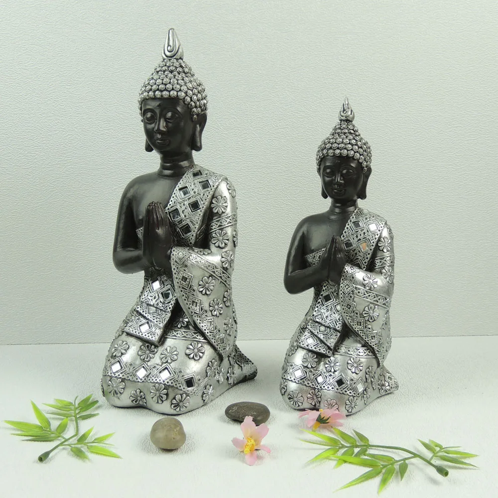 High quality religious handicraft thai buddha silver color painting