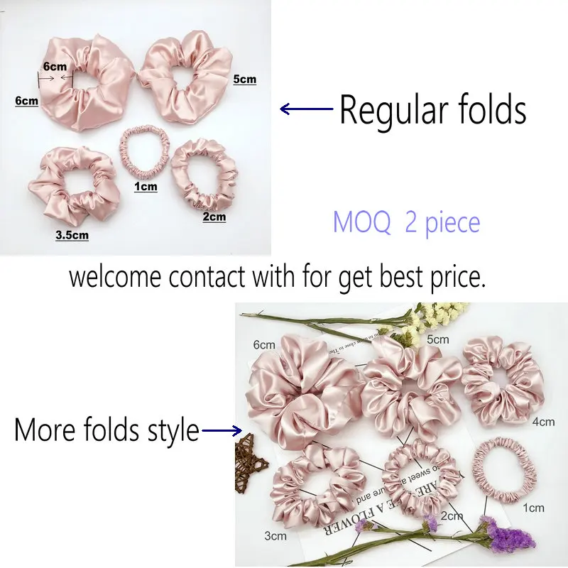 Fashion all-match different design patterns plain silk skinny hair ties scrunchies