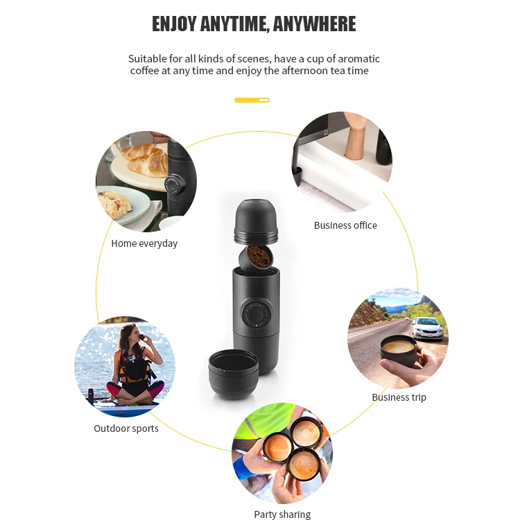 Оптовая продажа, дорожная портативная Кофеварка мини-эспрессо с руководством