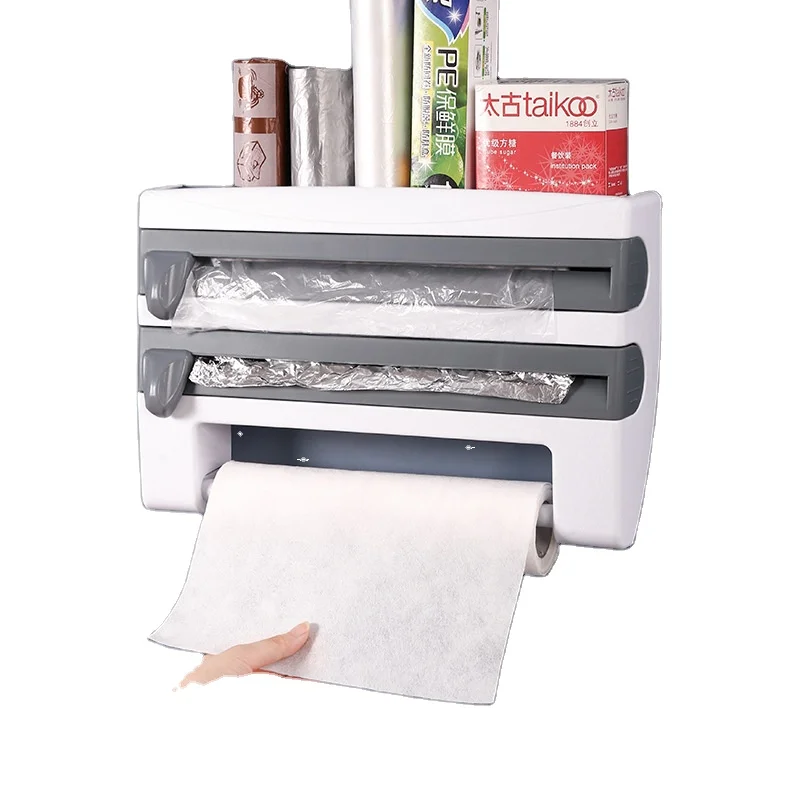 Kitchen Accessories Cutting Tool Plastic Sharp Cutter Cling Slid Wrapping Film Dispenser