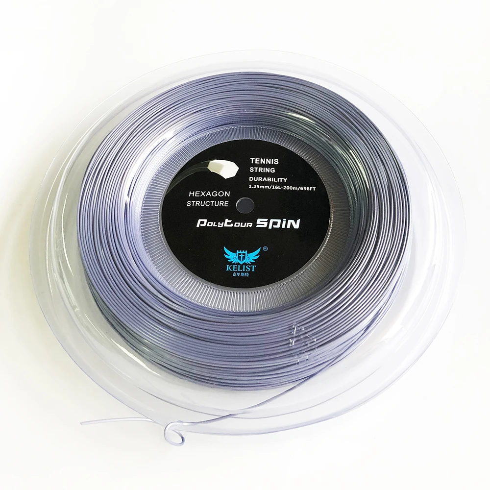New arrival Spin Feeling  Co Polyester Hexagon  Quality Tennis racket string reel  For Professional Player  Grey color