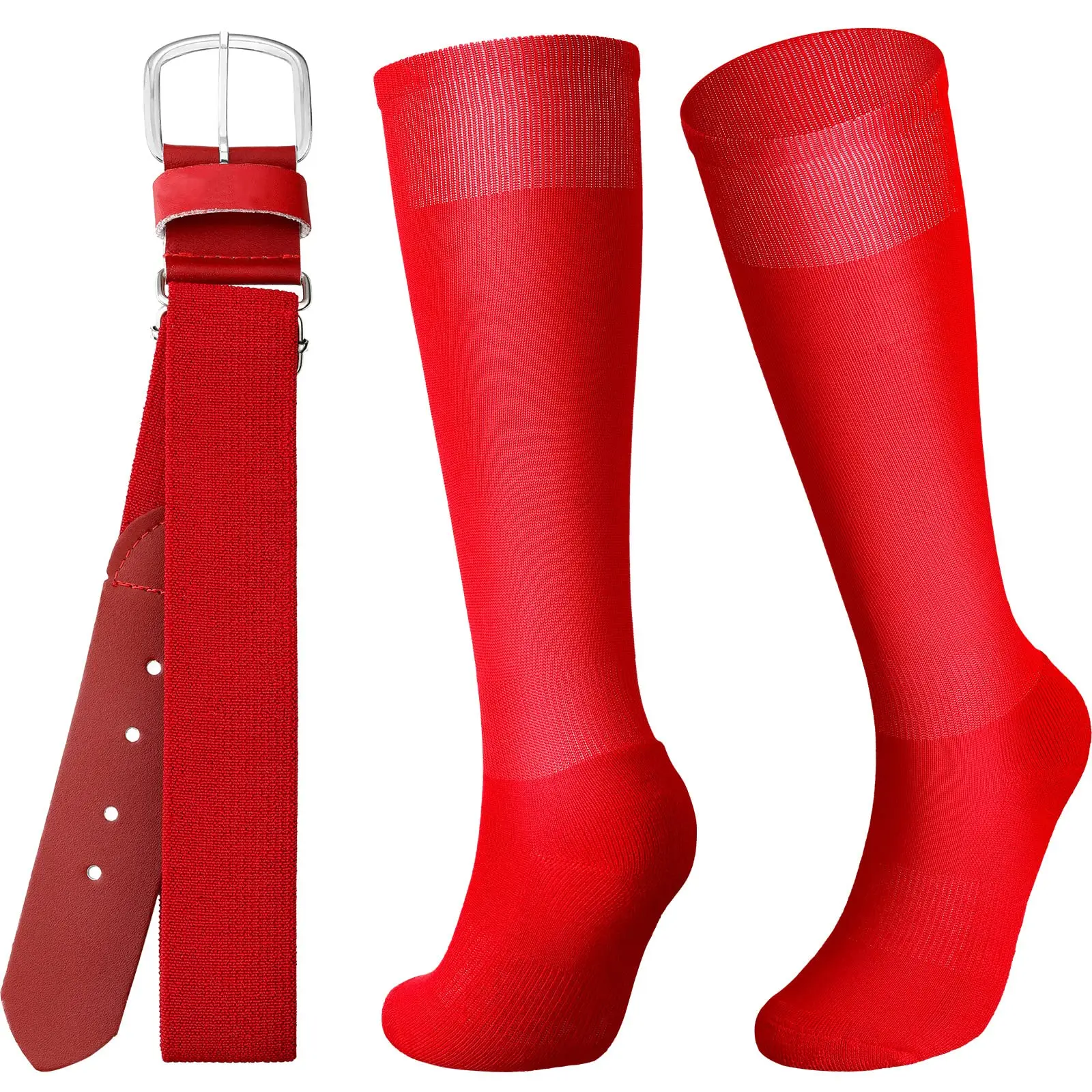 Youth baseball belt and sock combination Adjustable softball socks and belt elastic belt (1600543629479)