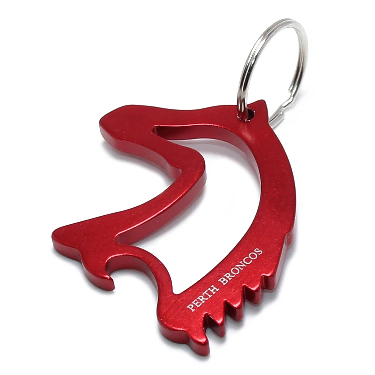 
Hollow Out Metal Horse Head Shaped Beer Opener Key Ring Promotional Gift Custom Laser Logo Aluminum Horse Bottle Opener Keychain 