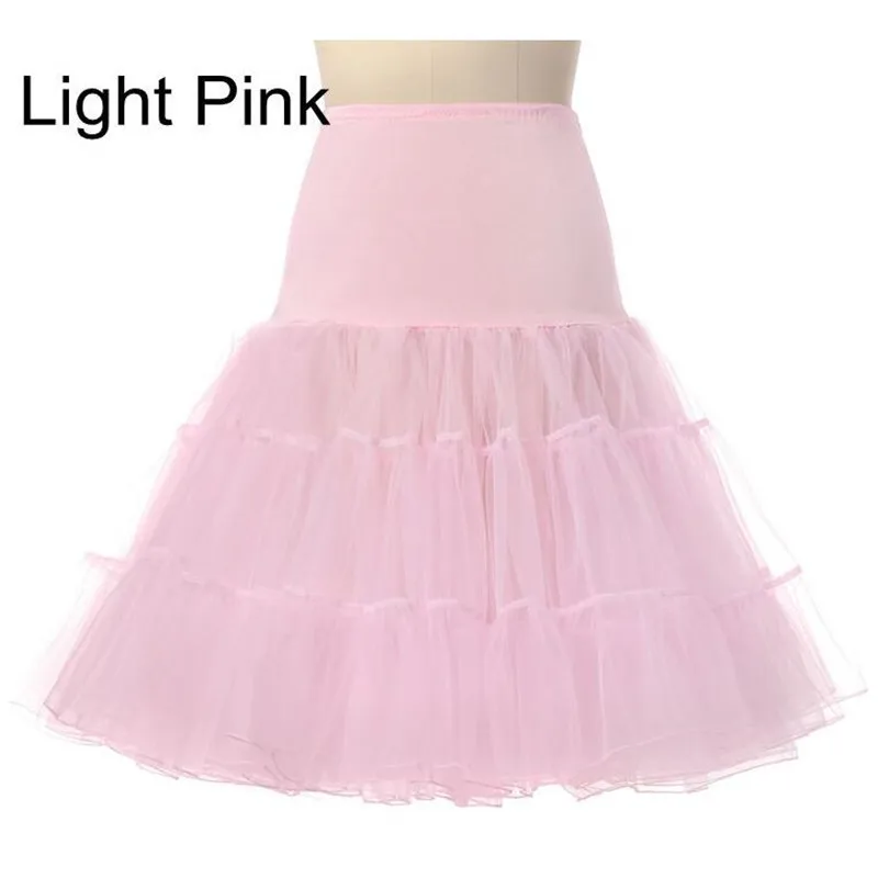 Multi Colors Adult knee-length petticoat skirts in white Black color Women Vintage Underkirts Tutu Crinoline Petticoat
