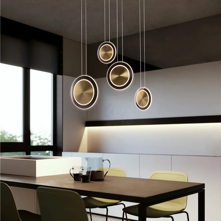 Elegant Brass Pendant Light with Black Gold Finish Adjustable Line and 360-Degree Brightness High-End Chandelier for Interiors