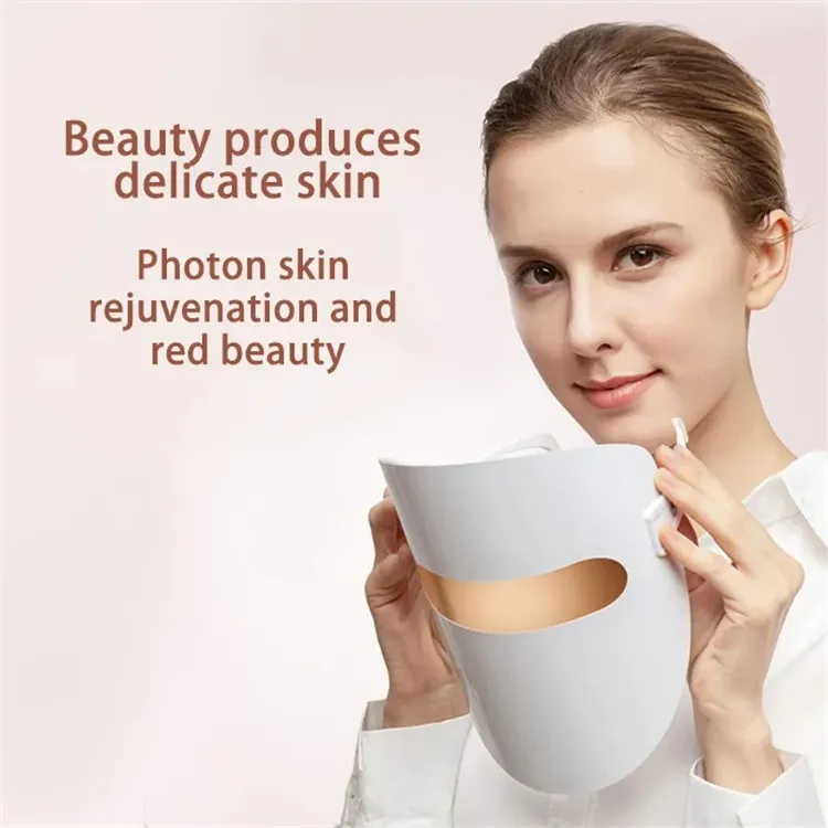 Skin Face Care Tool Wireless LED Face Mask  Whitening Portable USB Rechargeable LED 3 Color Facial Mask