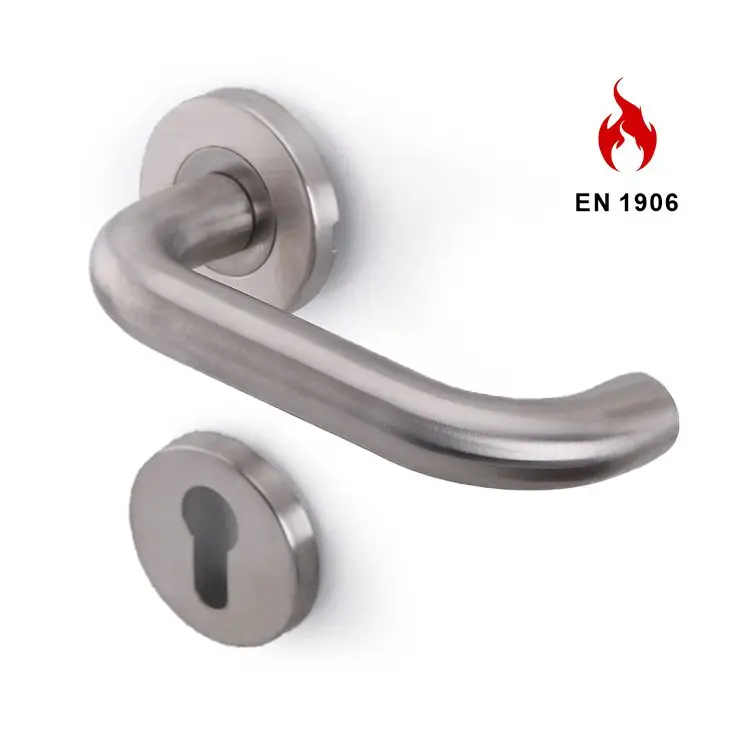 EN1906 Euro Fire Rate Hollow Stainless Steel Door Lock Handle For Commercial Metal Doors