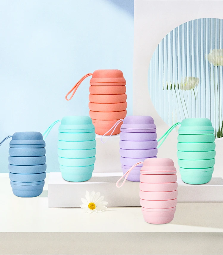 Portable Accompanying Cup Bpa Free Food Grade Outdoor sports Anti-fall Round Kettle 800ml Collapsible Silicone Water Bottle