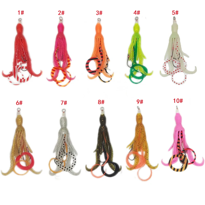Luminous TPR UV Octopus Lure Fishing Assist Hook 13# 10 Plastics OPP Bag or Customized River Ocean 100 VAST Outdoor 3.5g ISEMA
