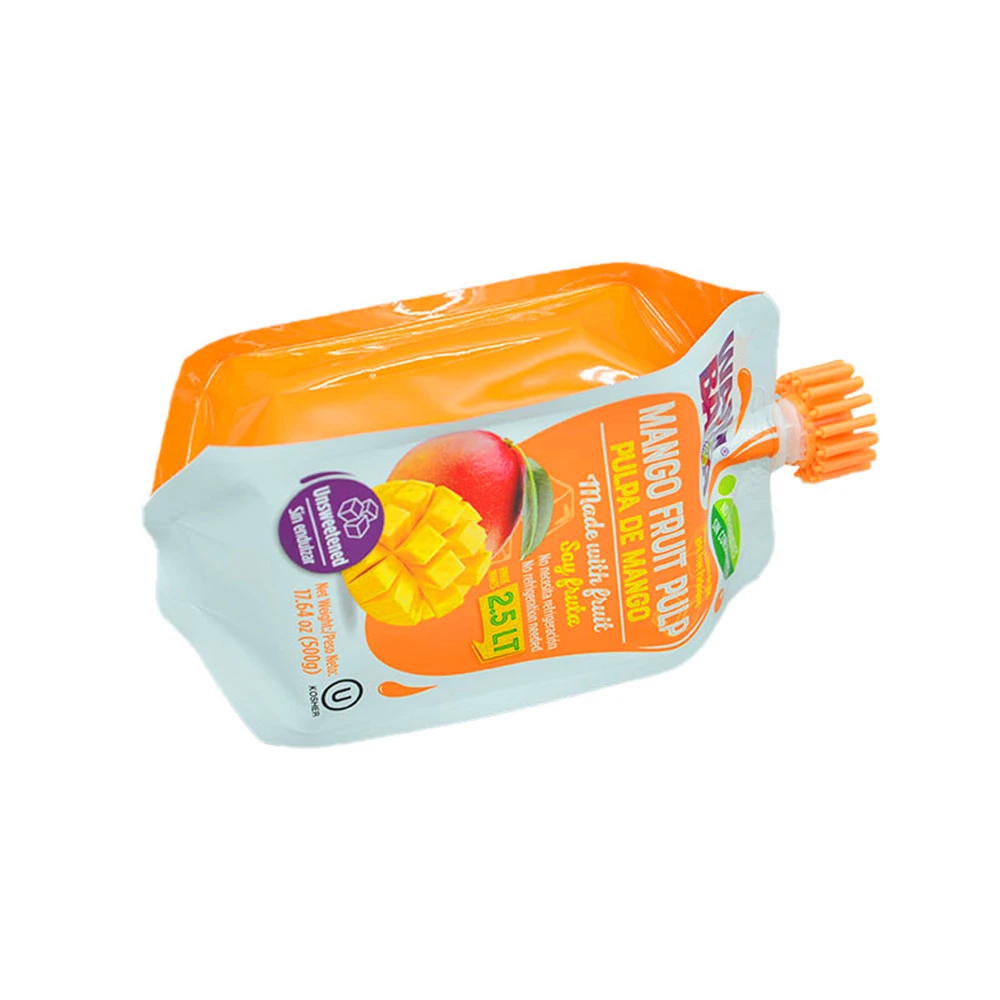 250ml 500ml 750ml 1L Custom printed ECO friendly biodegradable aluminum foil stand liquid plastic bags spout pouch