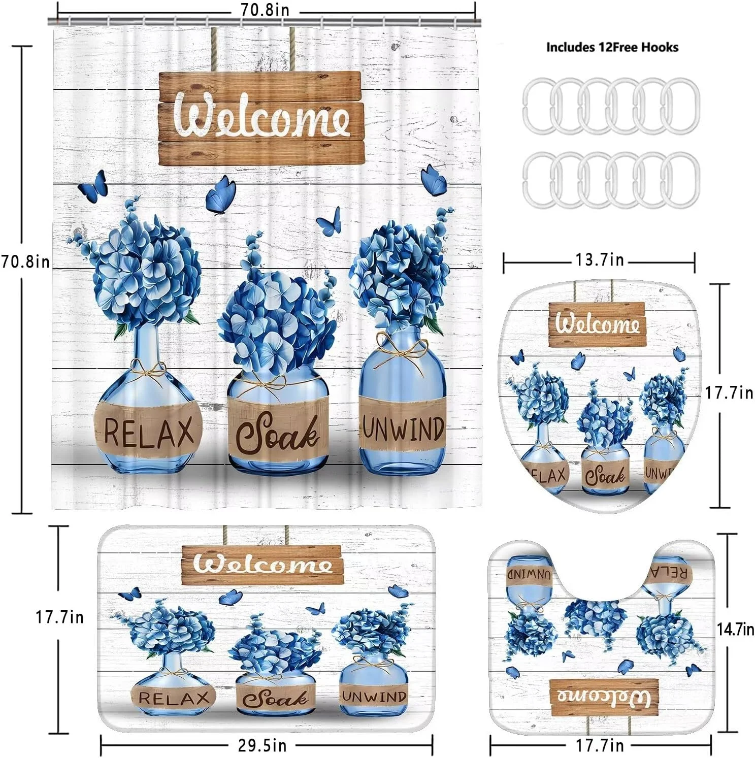 Custom Tulip Flower Printed Bathroom Curtain Set,Floral Customised Design Bathroom Sets With Shower Curtain