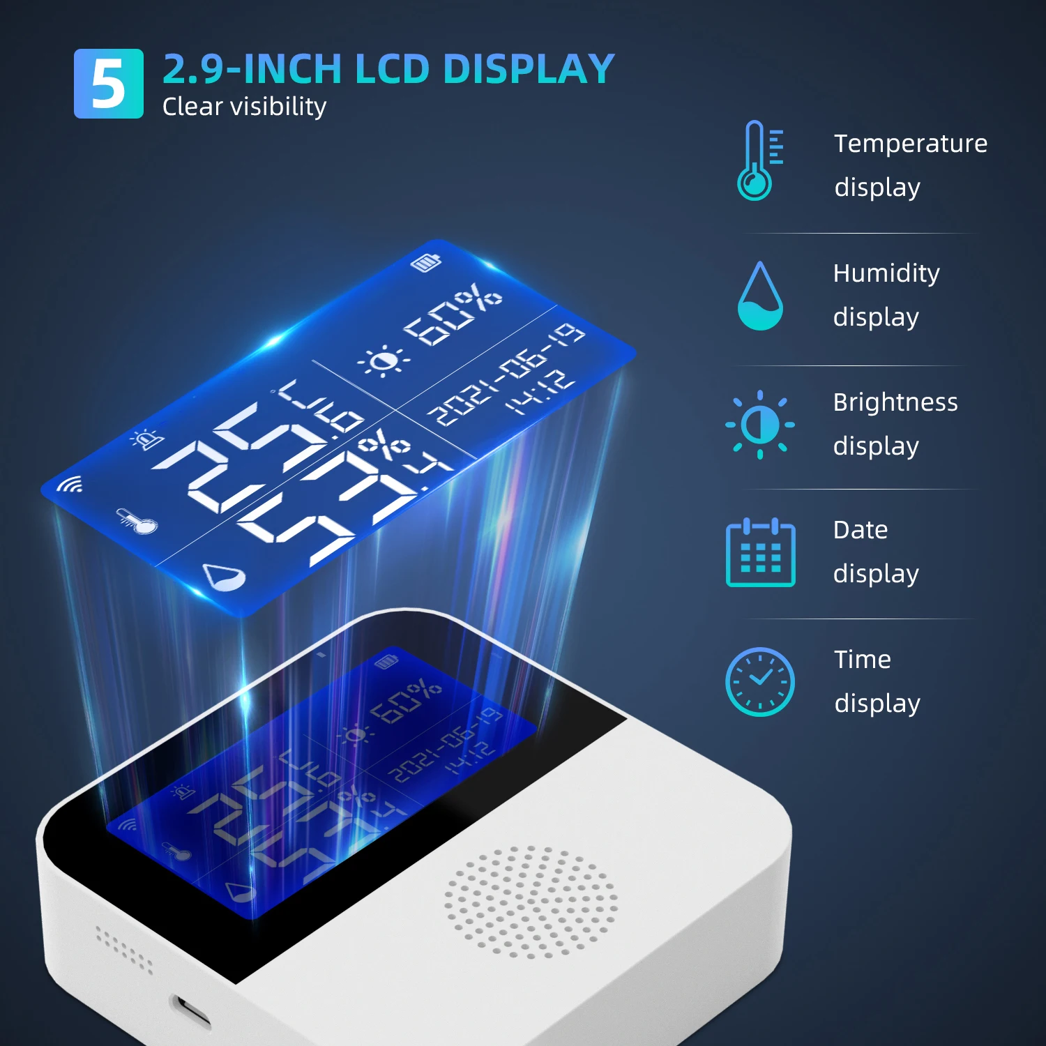 Digital LCD Display Alarm Refrigerator Fish Tank Aquarium Thermometer Freezer Smart Wifi Temperature Humidity Gauge With Probe