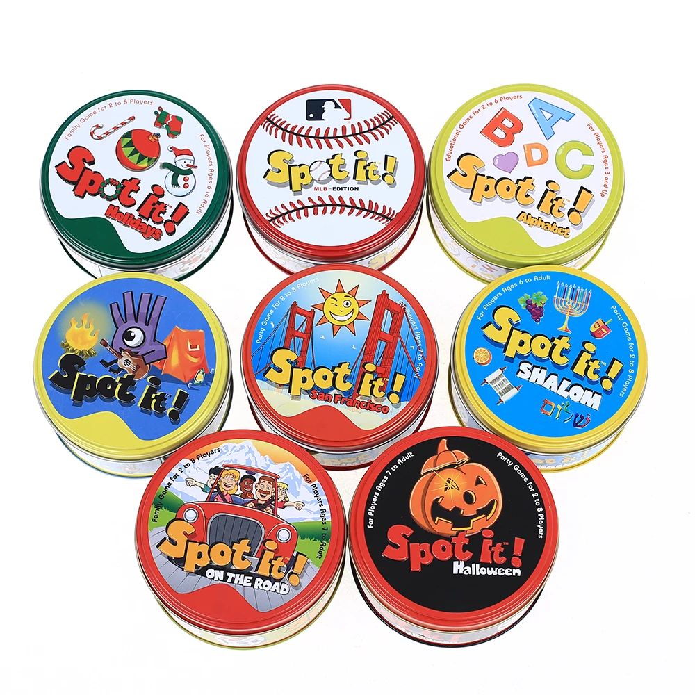 
Wholesale 20 Styles Board Games Gift Kids intellectual funny paper card Dobble and Spot it Cards Games 