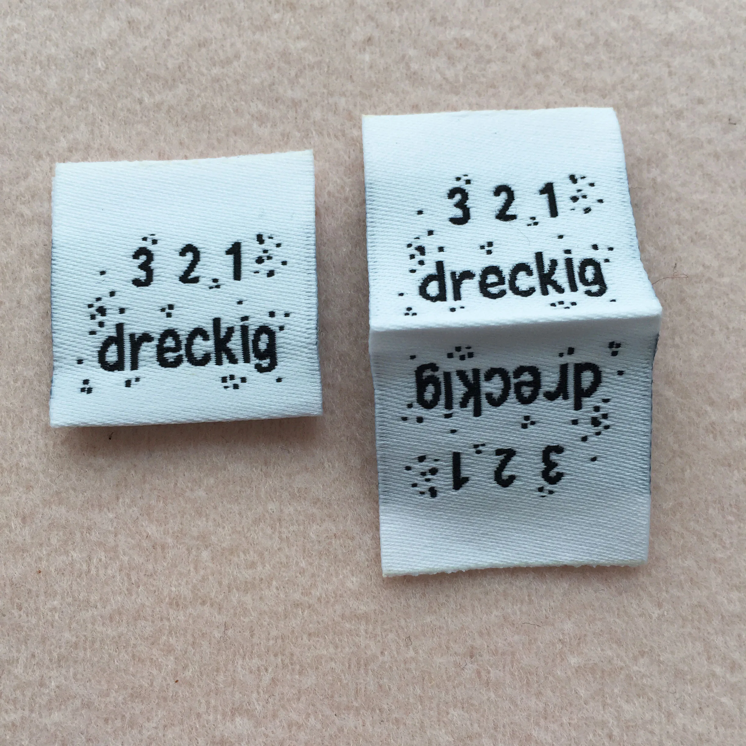 Custom Brand Name Logo Garment Neck Damask Fabric Woven Label For Clothing