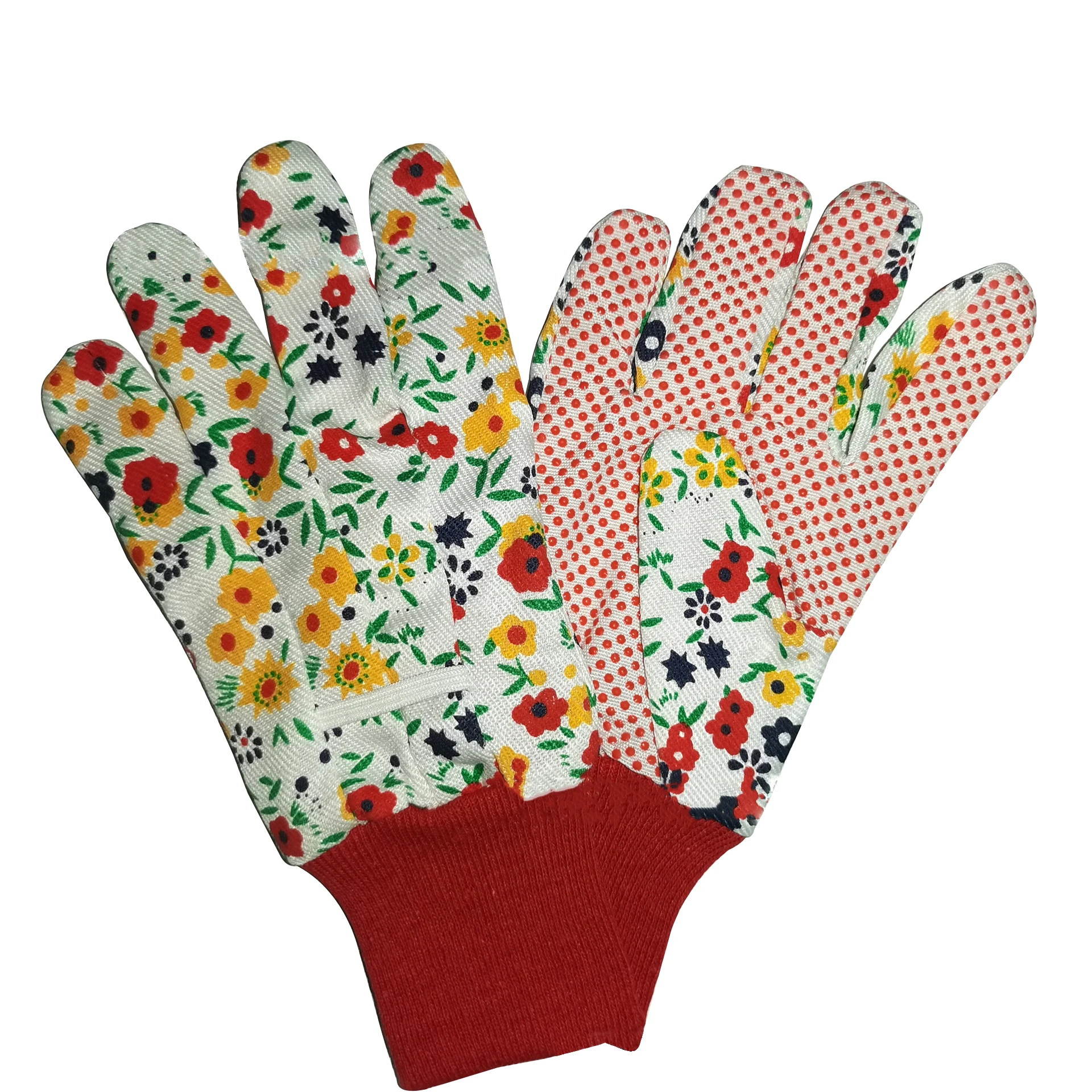 Wholesale PVC dot bead twill printing garden agricultural handling work protection garden gloves