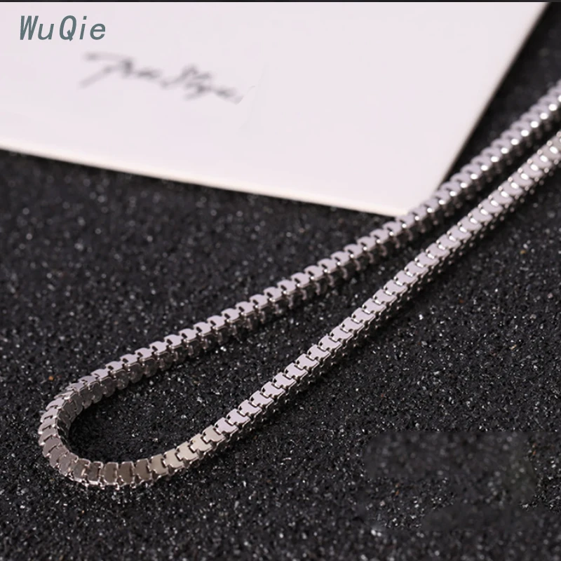 Wuqie Hot Sale 2.4mm Width 925 Sterling Silver Soft Square Snake Chain For Pendant Necklace Jewelry