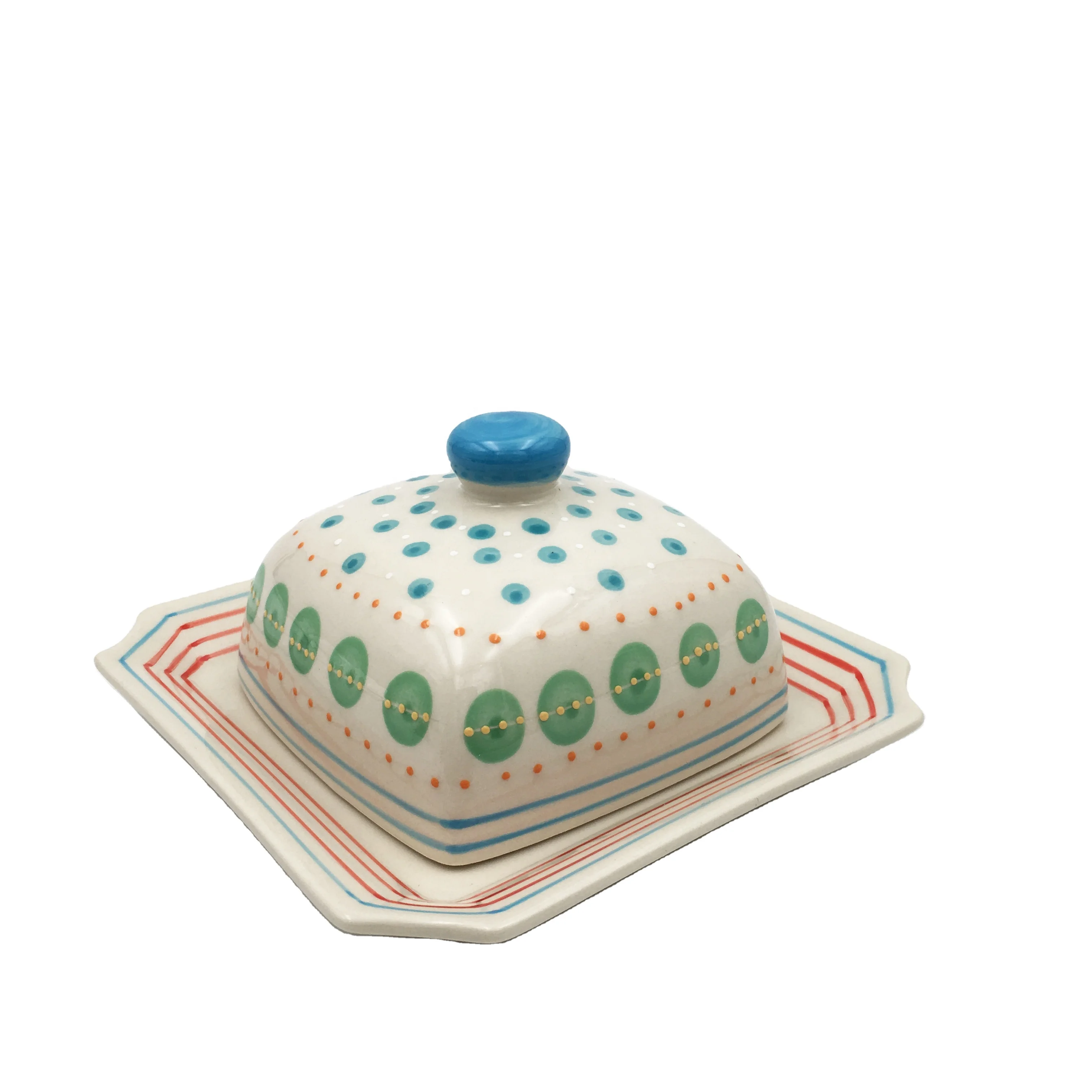 Factory direct sales custom ceramic butter dish with lid custom butter box